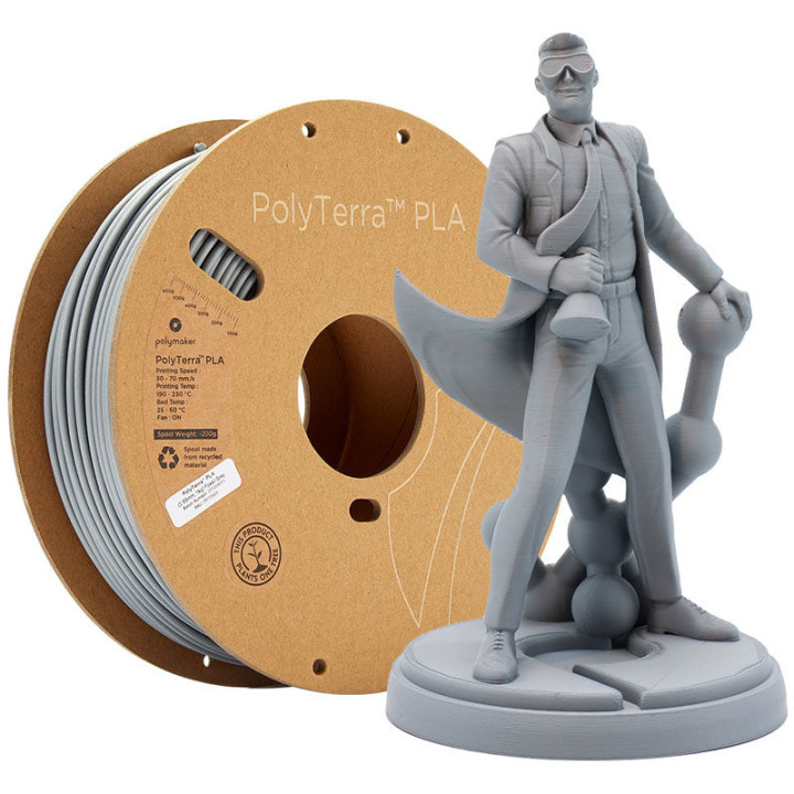 Polymaker - PolyTerra PLA - Gris Fossile (Fossil Grey) - 1.75 mm - 1 kg