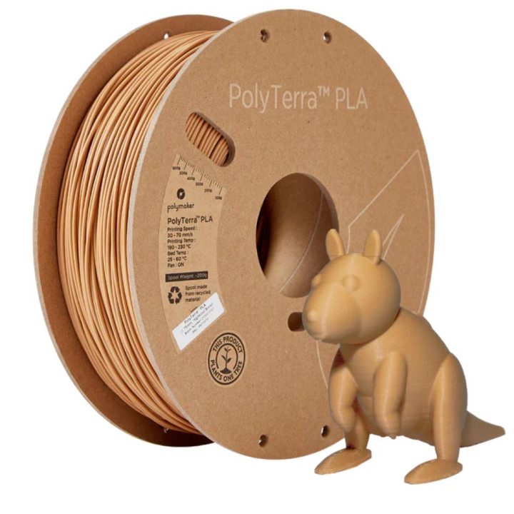 Polymaker - PolyTerra  PLA - Marron Bois (Wood Brown) - 1.75 mm - 1 kg