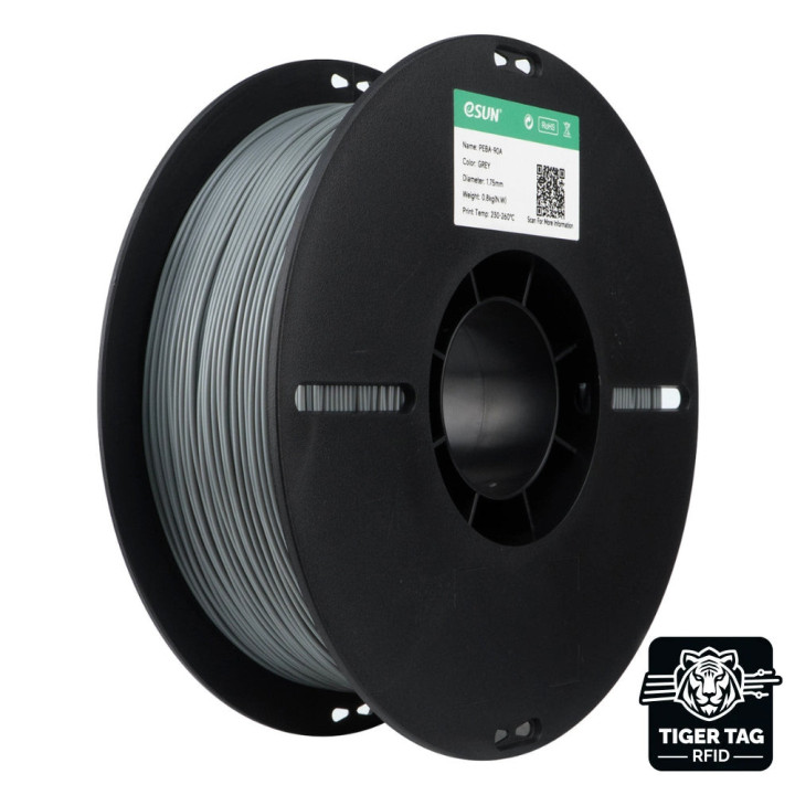 eSun - PEBA-90A - Gris (Grey) - 1,75 mm - 0,8 kg avec RFID TigerTag