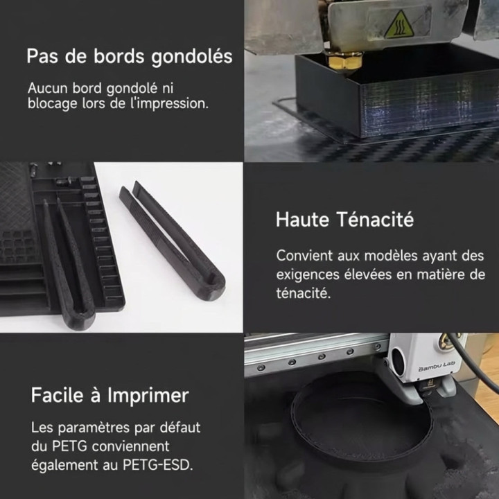 eSun - PETG-ESD - Noir (Black) - 1,75 mm - 1 kg