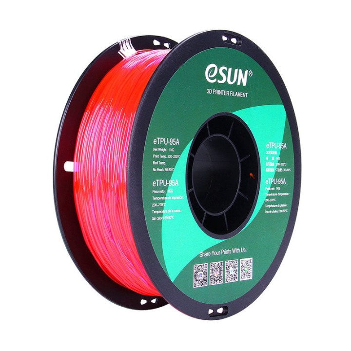 eSun - eTPU-95A - Rose Transparent (Transp. Pink) - 1,75 mm - 1 kg