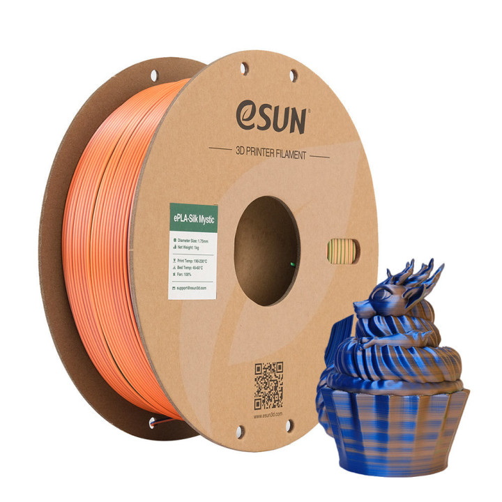 eSun - eSilk-PLA Mystic - Bleu/Orange/Vert (Blue Orange Green) 1,75 mm - 1 kg