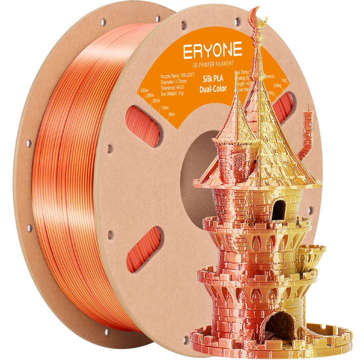 Filament PLA Soie Bicolore pour imprimante 3D - 1,75mm±0,03mm (1kg)