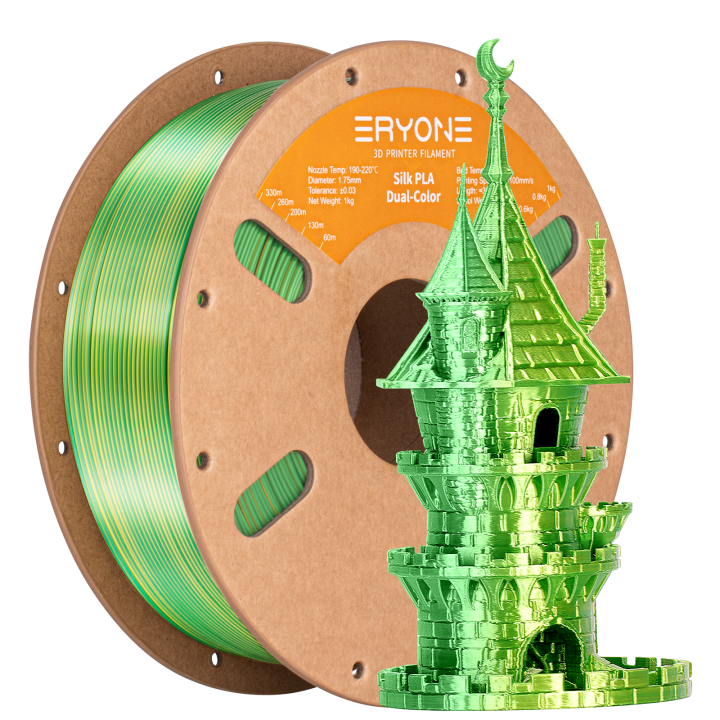 Filament PLA Soie Bicolore pour imprimante 3D - 1,75mm±0,03mm (1kg)