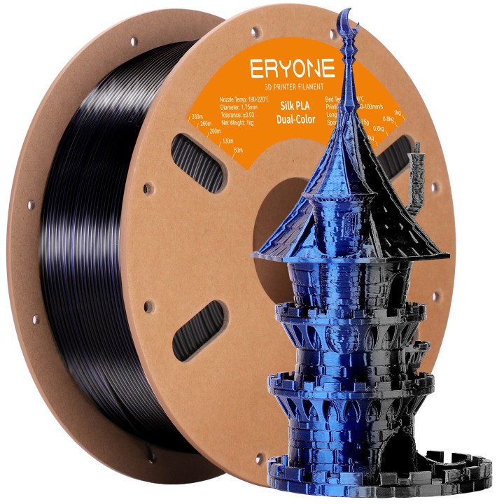 Filament PLA Soie Bicolore pour imprimante 3D - 1,75mm±0,03mm (1kg)