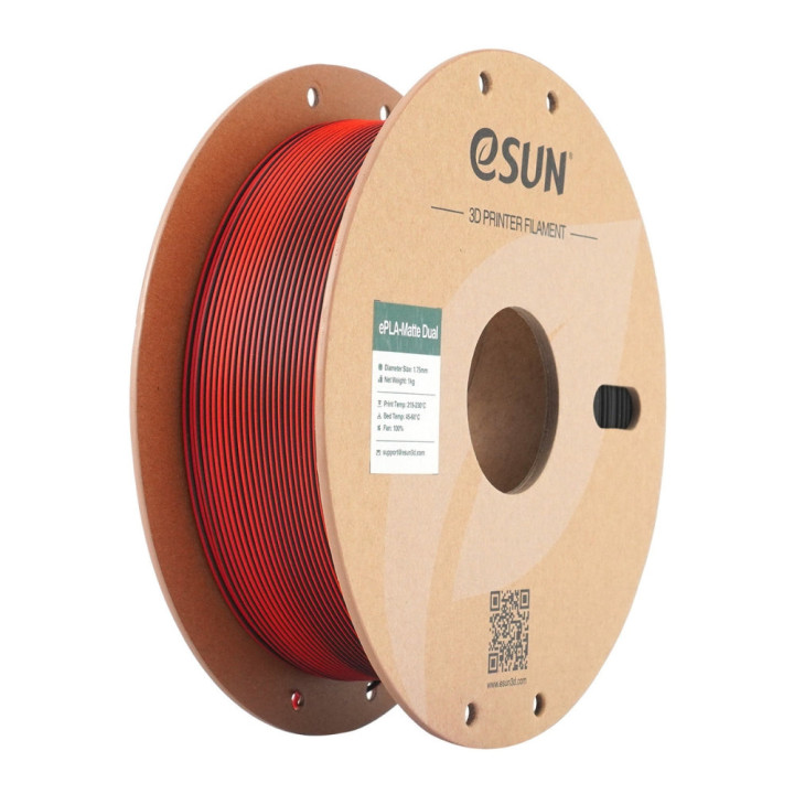eSun - PLA Matte - Dual colors - Rouge Noir (Red Black) - 1,75 mm - 1 kg