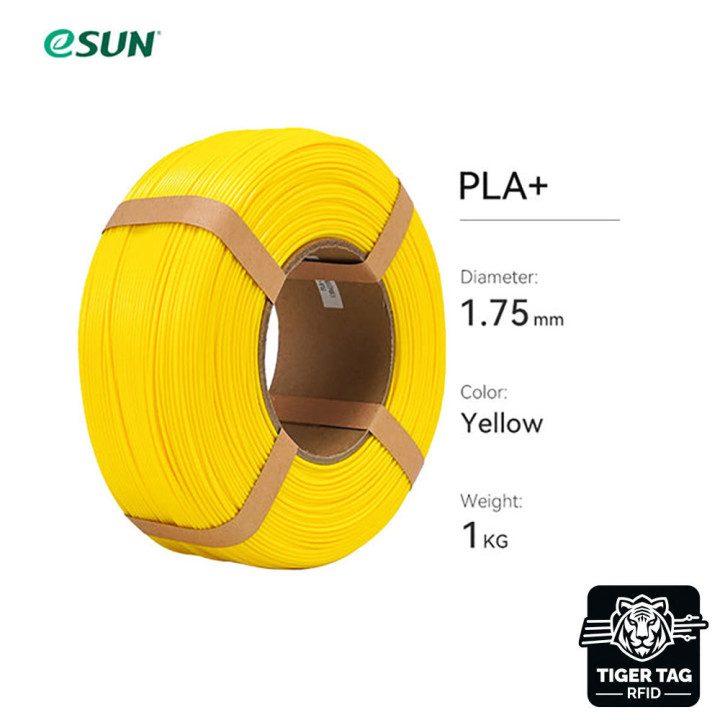 eSun - PLA+ - Jaune (Yellow) - 1,75 mm - 1 kg Refill avec RFID TigerTag