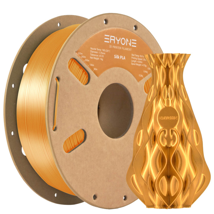 Filament PLA Soie pour imprimante 3D Eryone – 1,75 mm ±0,03 mm (1 kg)