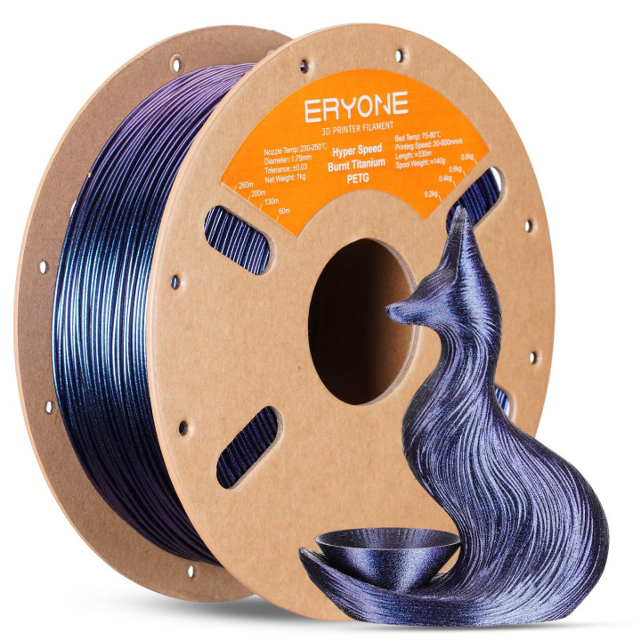 Filament PETG Haute Vitesse Titane Brûlé Eryone – 1,75mm±0,03mm (1kg)