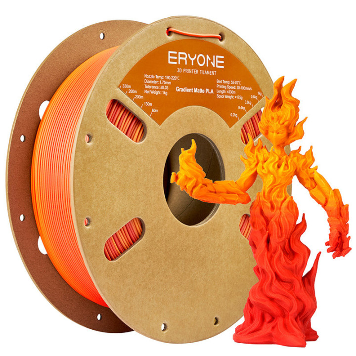 Filament PLA Bi-Couleur Mat Eryone – 1,75 mm ± 0,03 mm (1 kg)