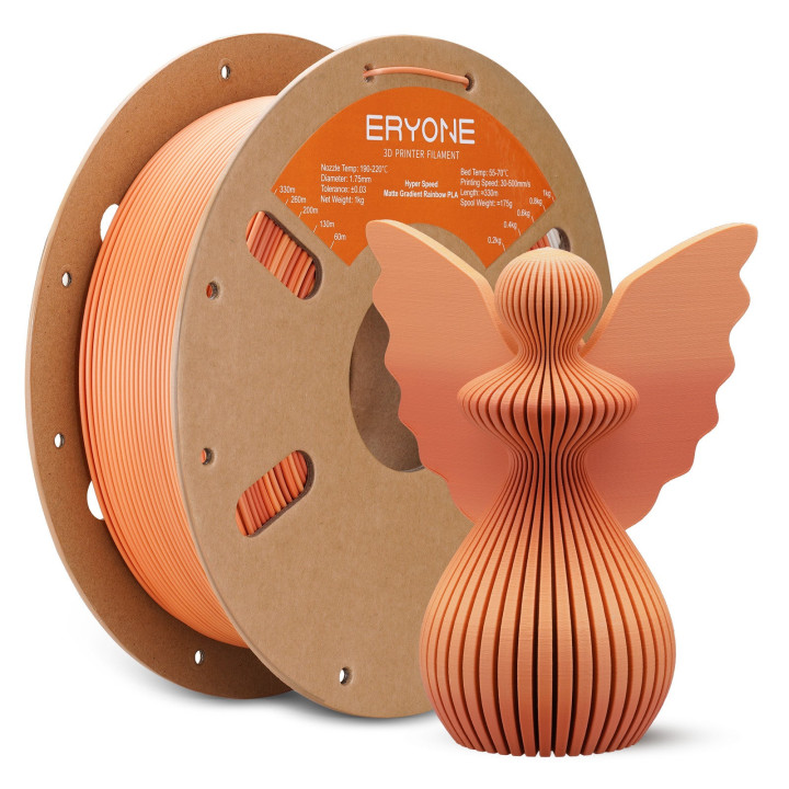 Filament PLA Bi-Couleur Mat Eryone – 1,75 mm ± 0,03 mm (1 kg)