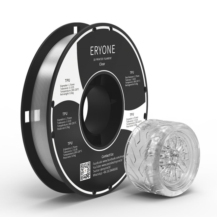 Filament TPU Flexible Eryone 1,75mm ±0,03mm — Bobine 0,5 kg & 1 kg
