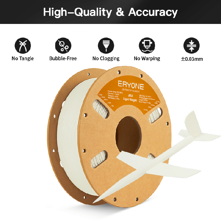 Filament ASA Allégé Eryone - 1,75mm±0,03mm (750g)