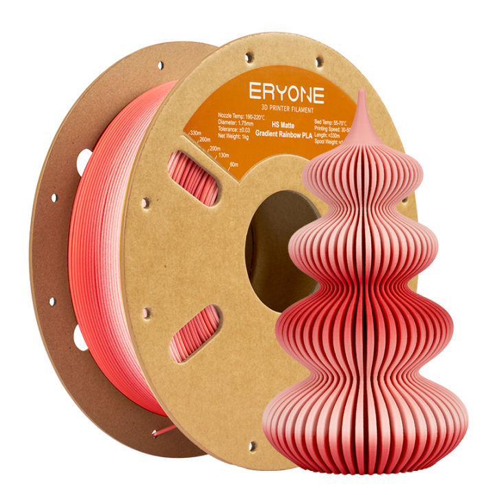 Filament PLA Mat Haute Vitesse Multicolore Gradient - 1,75mm±0,03mm (1kg)