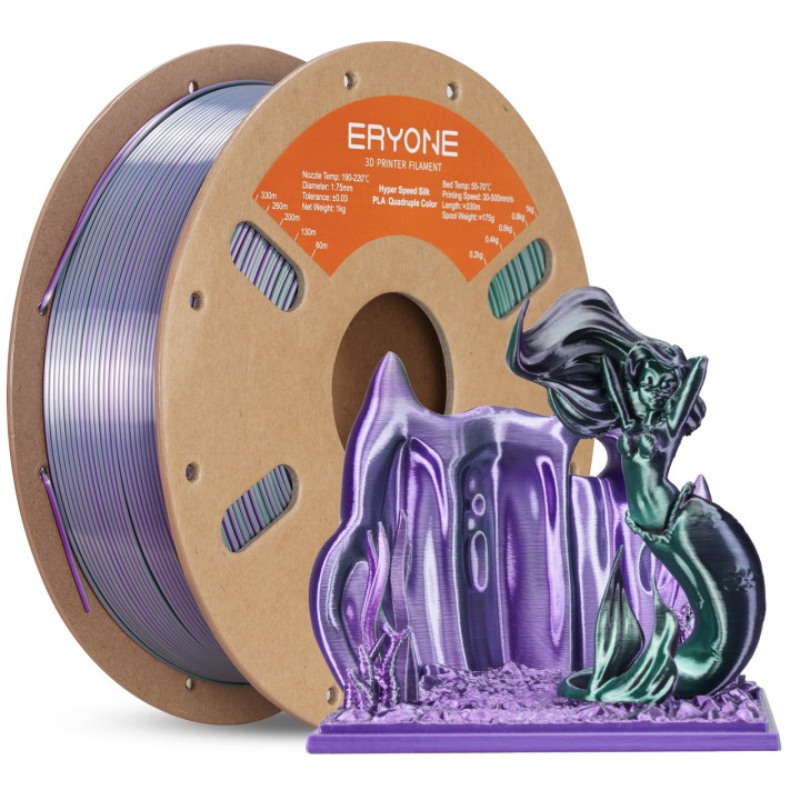 Filament PLA Silk Quadruple Haute Vitesse - 1,75mm±0,03mm (1kg)