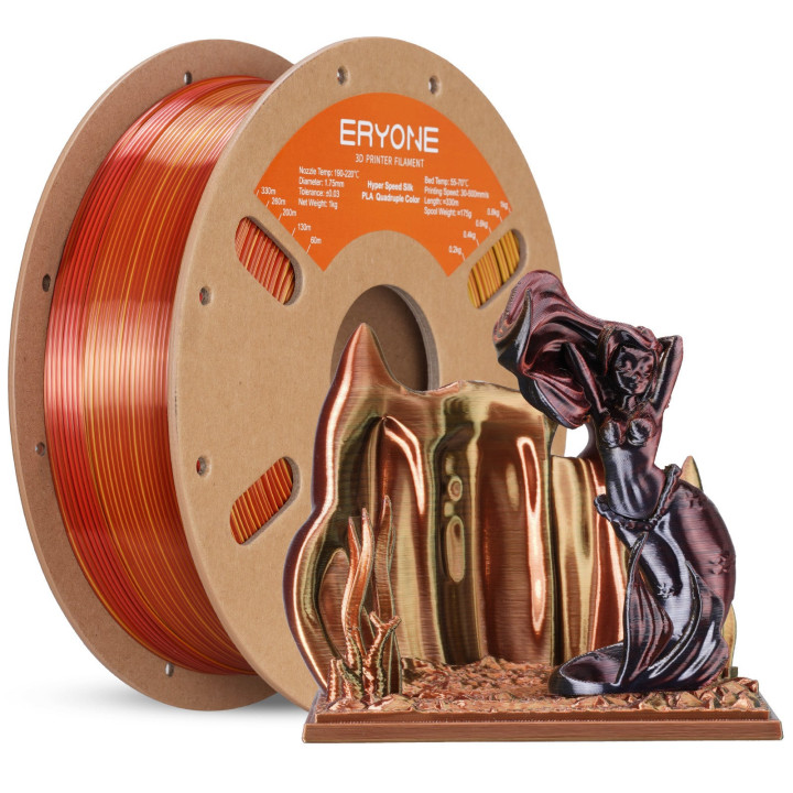 Filament PLA Silk Quadruple Haute Vitesse - 1,75mm±0,03mm (1kg)