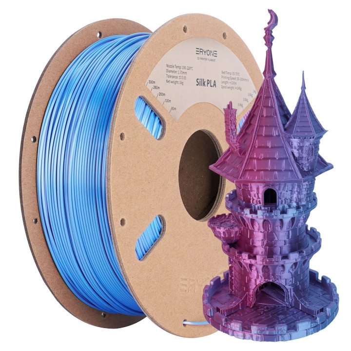 (Pré-vente) Filament PLA Toutes Couleurs - 1,75mm±0,03mm (1kg) (Min. 20 bobines, mixable)