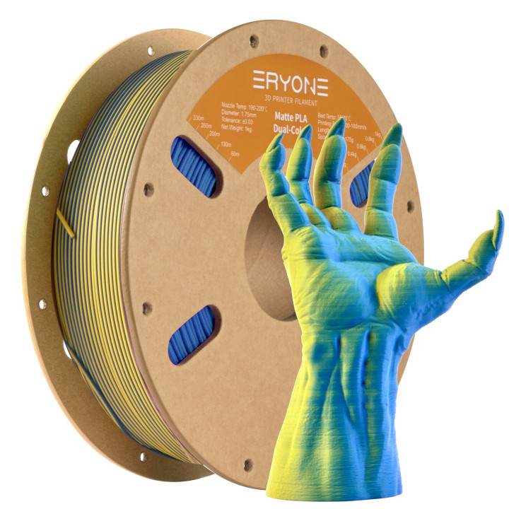 (Pré-commande) Filament PLA Mat Bicolore - 1,75mm±0,03mm (1kg)