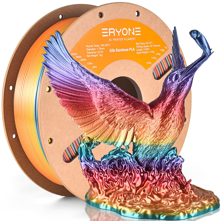 Filament PLA Soie Arc-en-Ciel - 1,75mm ±0,03mm (1kg)