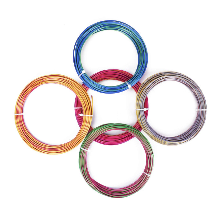 (Pré-vente)(Échantillon) Filament PLA Soie Triple Couleur — 10 mètres, 1,75 mm ±0,03 mm
