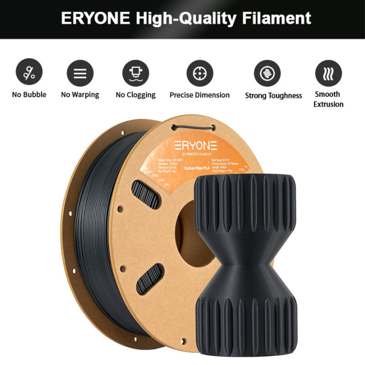 Filament PLA Fibre de Carbone Eryone 1,75mm ±0,03mm — Bobine 1 kg