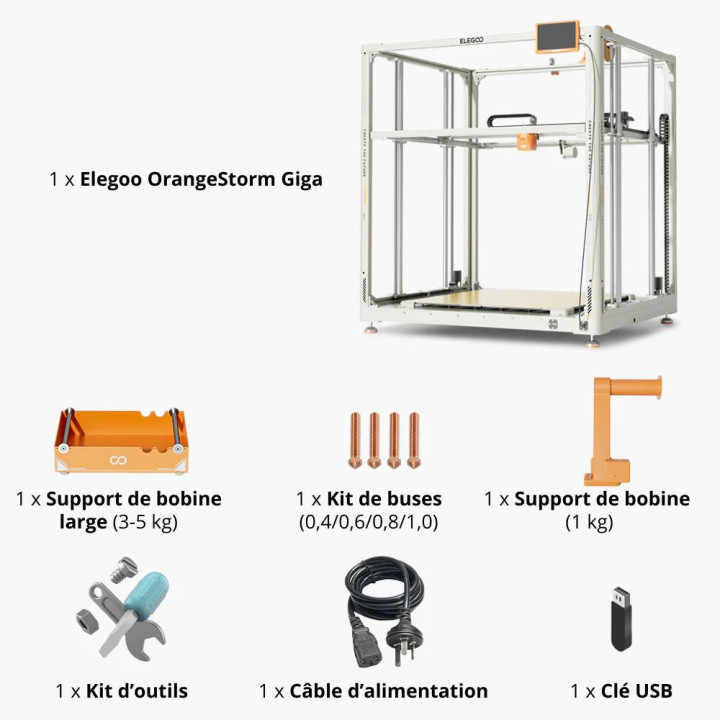 Elegoo - OrangeStorm Giga - Imprimante 3D Très Grand format (Kit à Assembler)