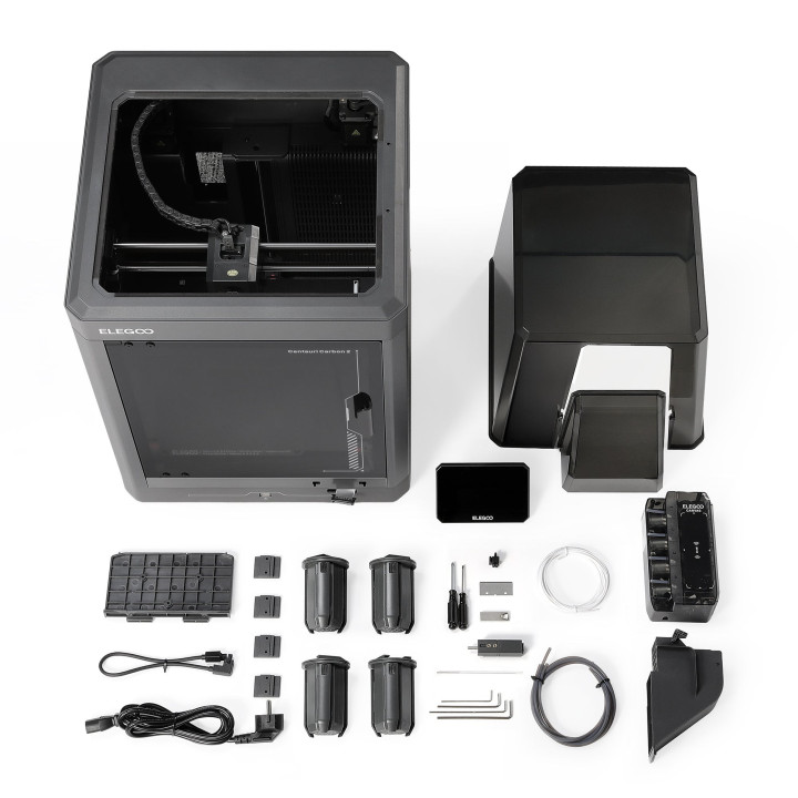 Elegoo - Starter Pack Centauri Carbon 2 Combo - Imprimante 3D avec Multicolore CC2 + CANVAS