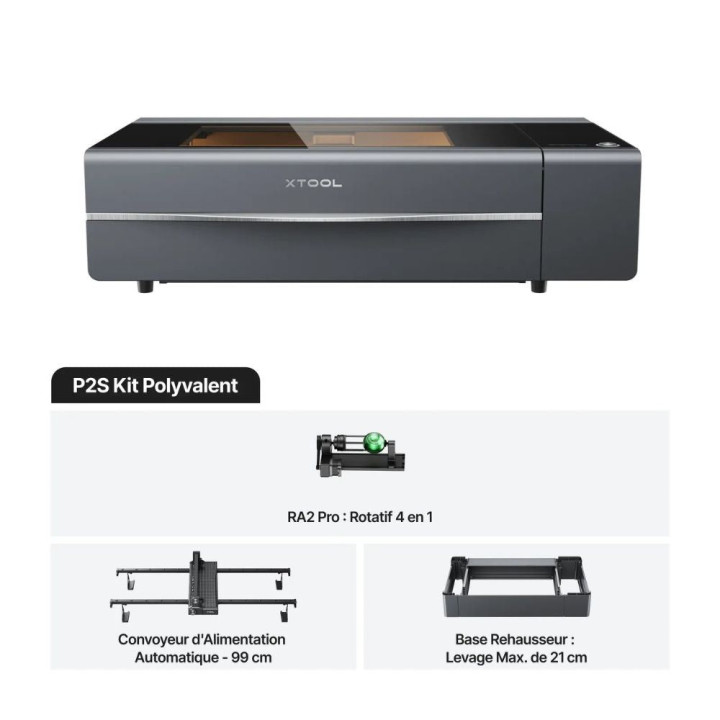 xTool - P2S  55W - Classe IV - Kit Polyvalent