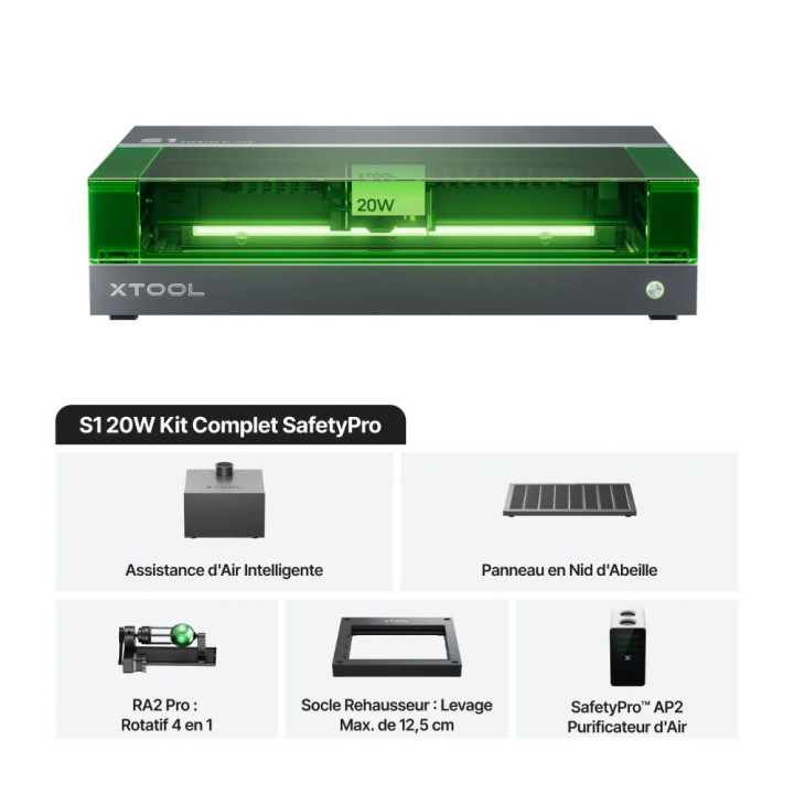 xTool - S1 20W - Kit Complet SafetyPro