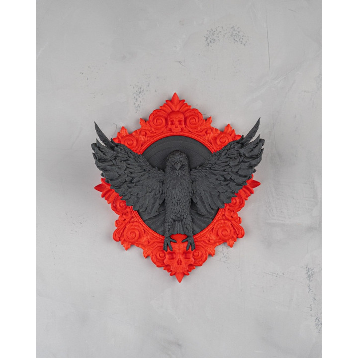 Ravenhold – Porte-Clés Mural Corbeau Gothique & Cadre Ornemental