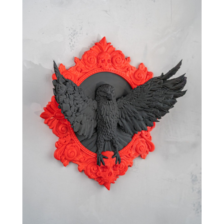 Ravenhold – Porte-Clés Mural Corbeau Gothique & Cadre Ornemental