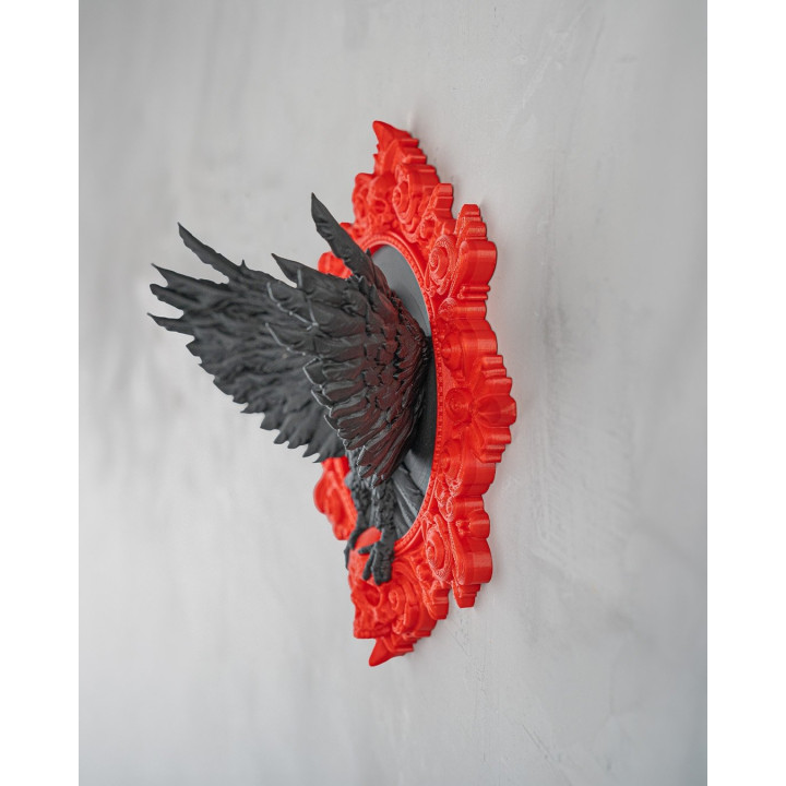 Ravenhold – Porte-Clés Mural Corbeau Gothique & Cadre Ornemental