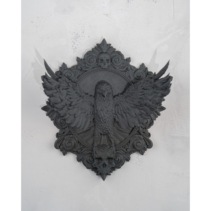 Ravenhold – Porte-Clés Mural Corbeau Gothique & Cadre Ornemental