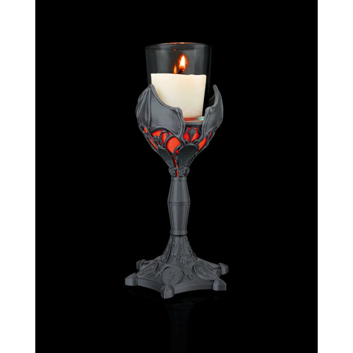Dark Chalice – Porte-Bougie Calice Gothique Chauve-Souris