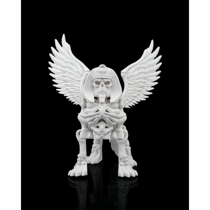 Sphinx Squelette – Figurine Mythologique Ailes Déployées