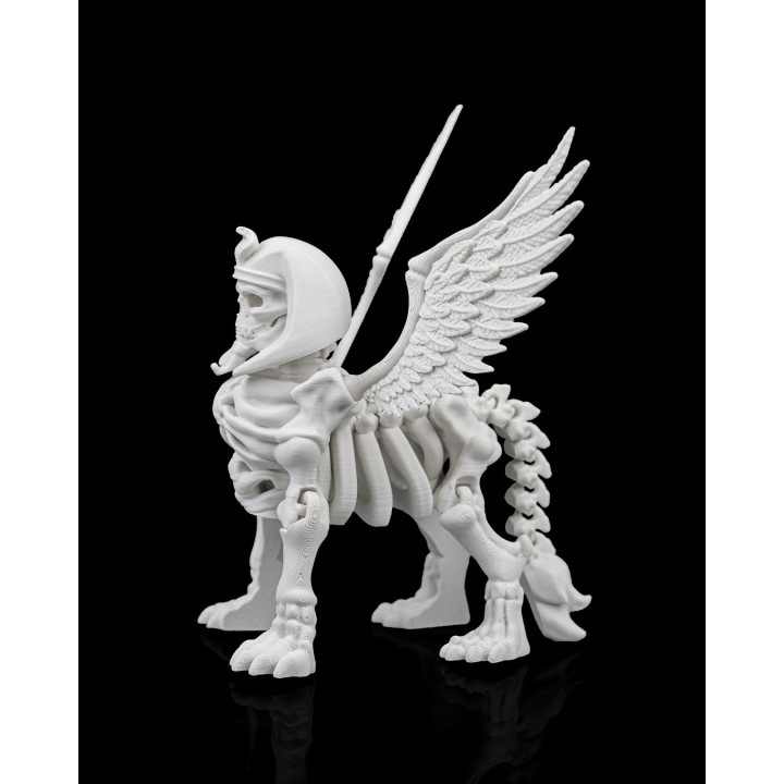 Sphinx Squelette – Figurine Mythologique Ailes Déployées