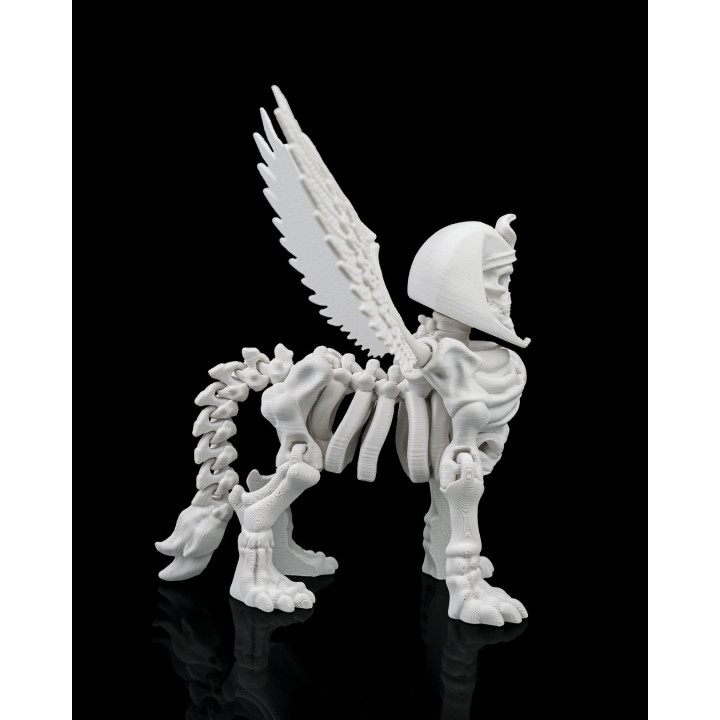 Sphinx Squelette – Figurine Mythologique Ailes Déployées