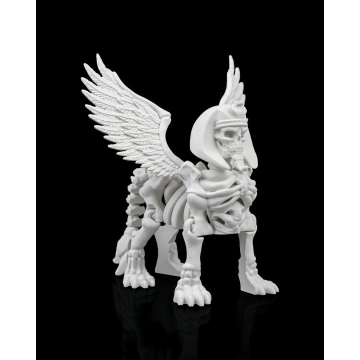 Sphinx Squelette – Figurine Mythologique Ailes Déployées