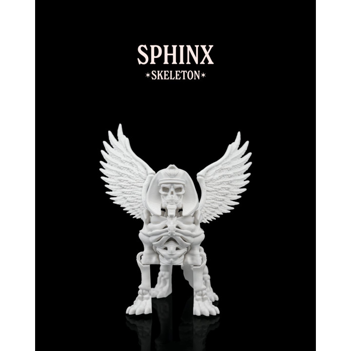 Sphinx Squelette – Figurine Mythologique Ailes Déployées