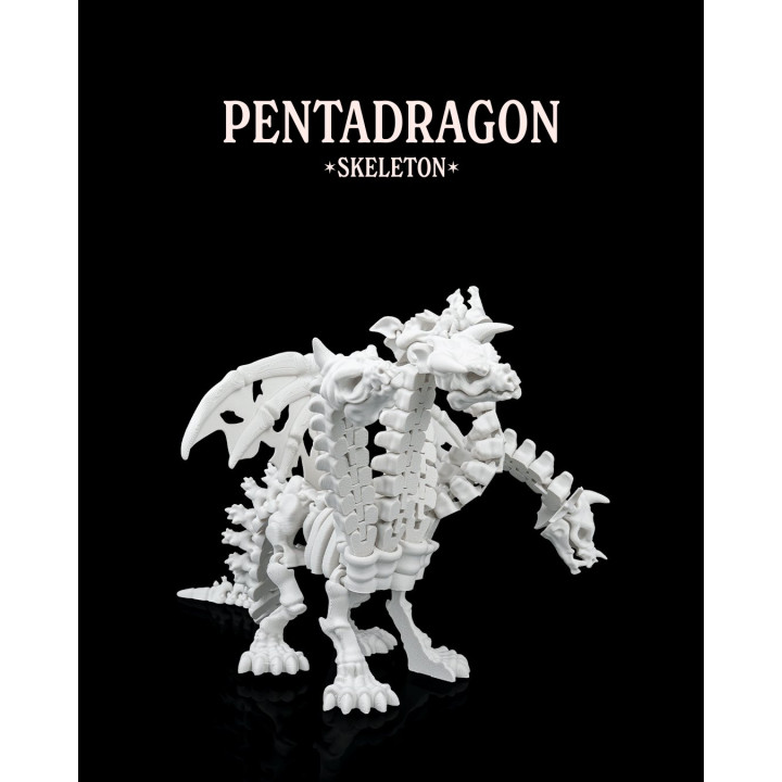 Pentadragon Skeleton – Dragon Squelette Articulé À 5 Têtes