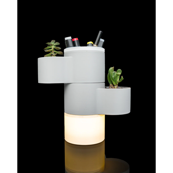Éclat empilé - Lampe et rangement de table – vue 1