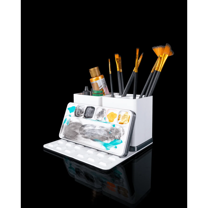 Établi de l’artiste - Rangement et palette – vue 3