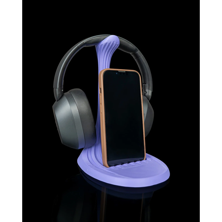 Courbe fluide - Support pour casque et téléphone – vue 2