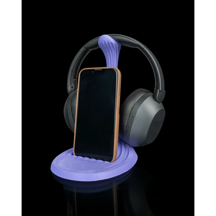 Courbe fluide - Support pour casque et téléphone – vue 4