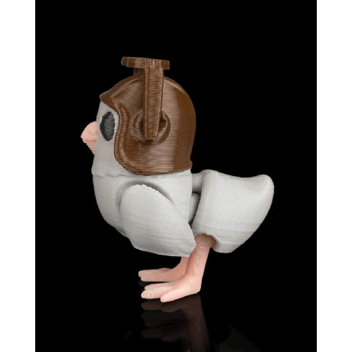 Figurine Pigeon Aviateur Ace vue de profil