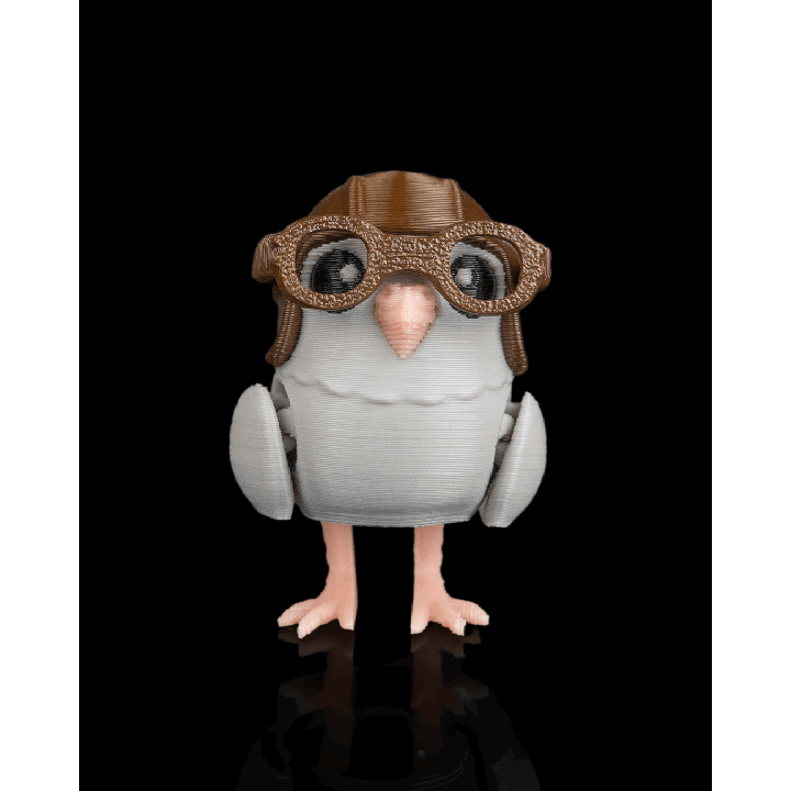 Figurine Pigeon Aviateur Ace avec lunettes sur casque
