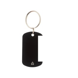 Porte Clés Plaque en métal Noir personnalisé par gravure en aluminium