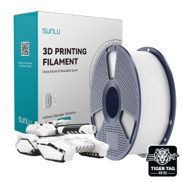 Sunlu - PLA - Blanc (White) - 1,75 mm - 1 kg avec RFID TigerTag | Espa