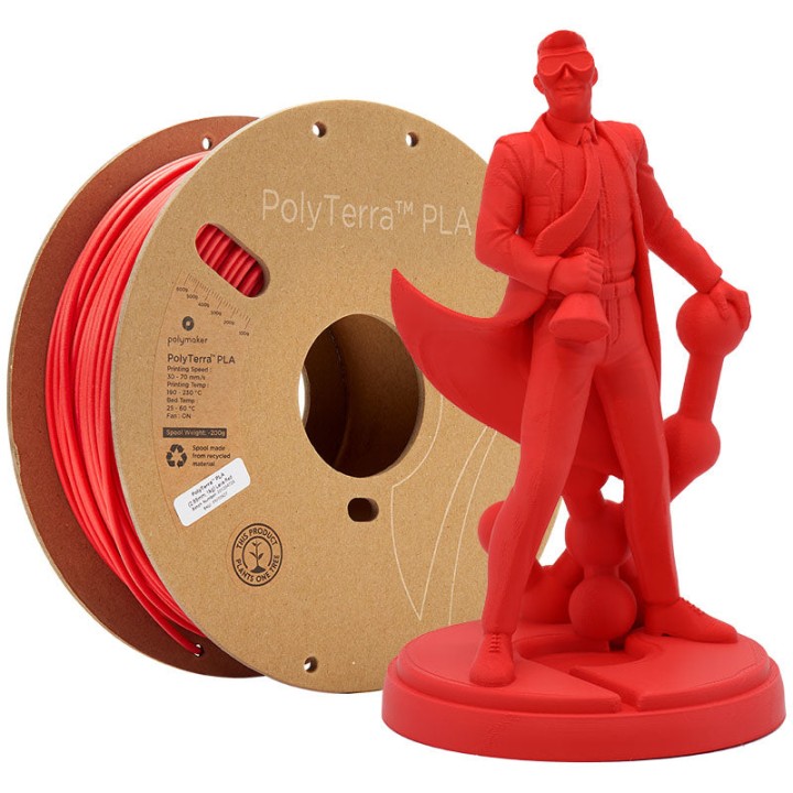 Polymaker - PolyTerra PLA - Rouge Lave (Lava Red) - 1.75 mm - 1 kg | E