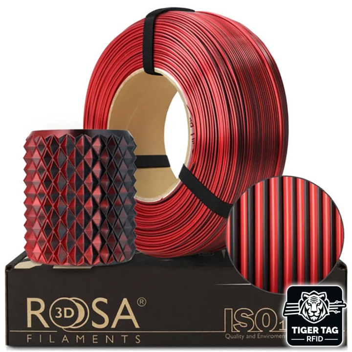 Rosa3D - PLA Magic Silk - Mystic Rouge & Noir (Mystic Red & Black) - 1